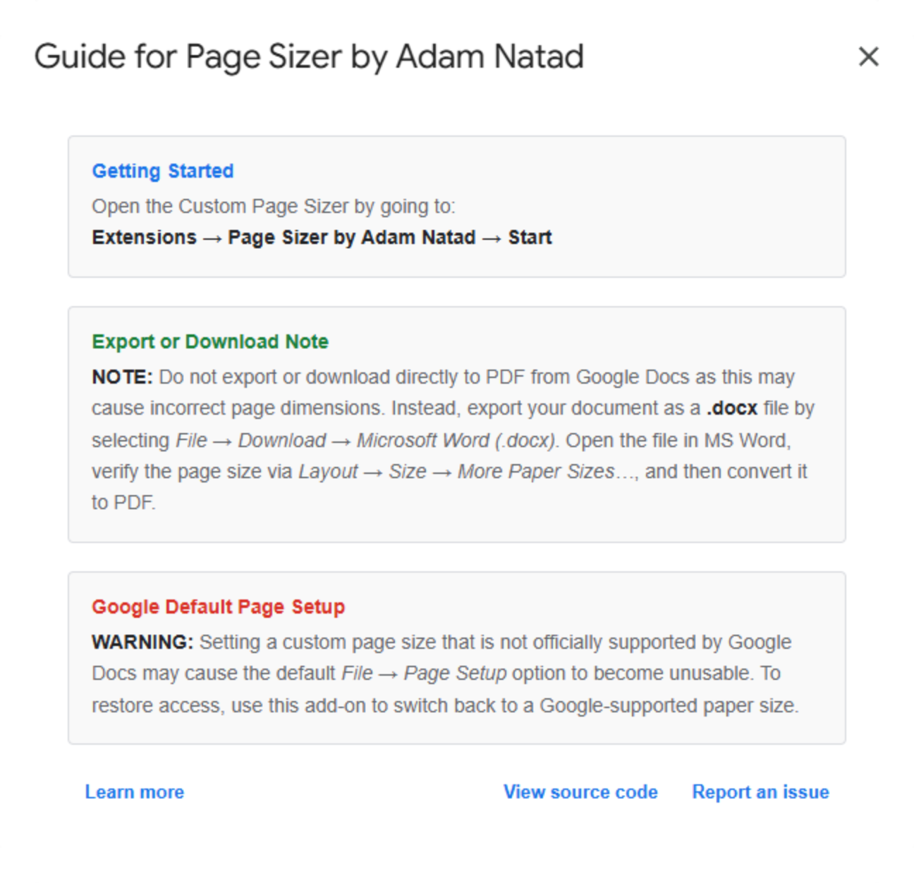 Guide Dialog